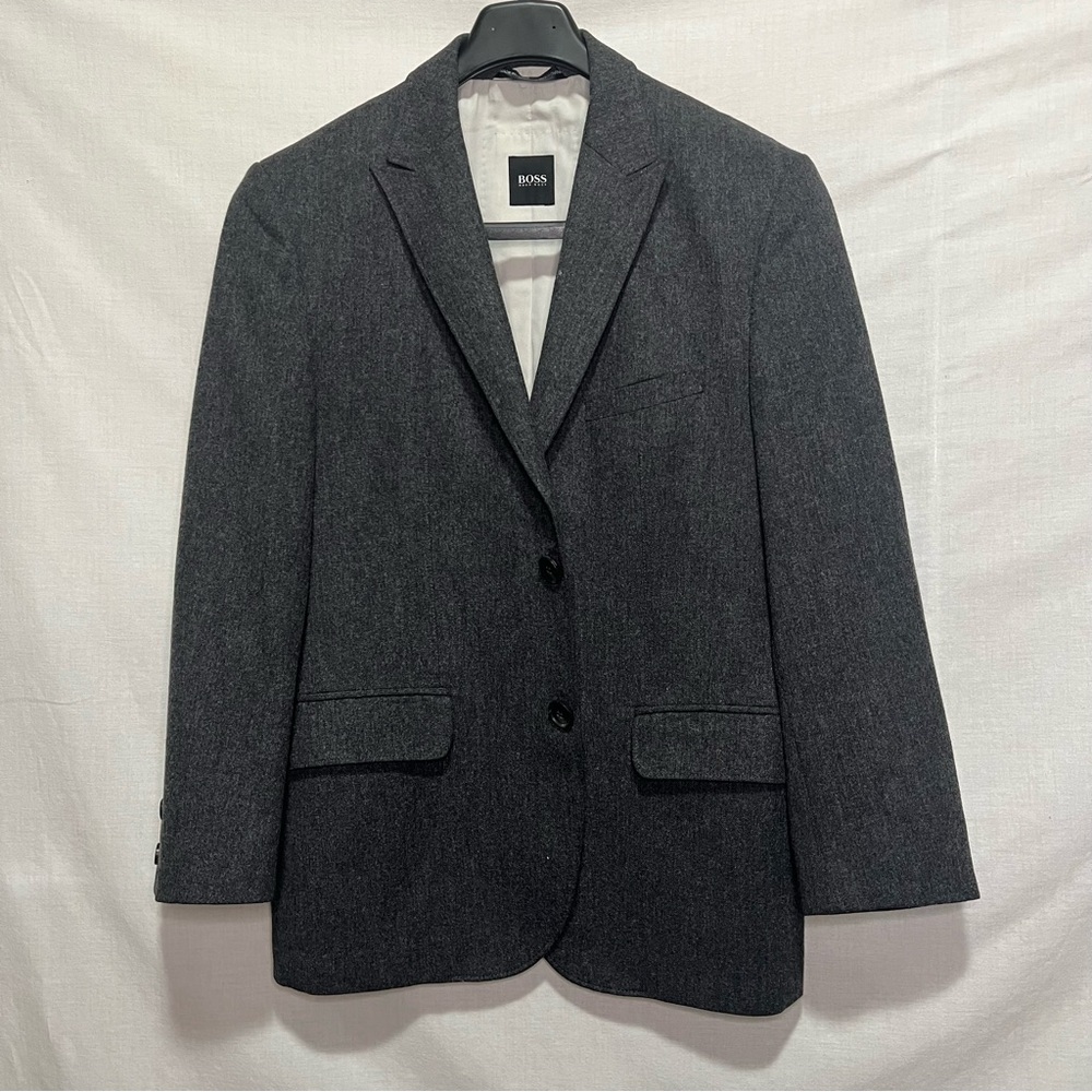 BOSS Hugo Boss Men's Dark Grey Blazer, Size 40R